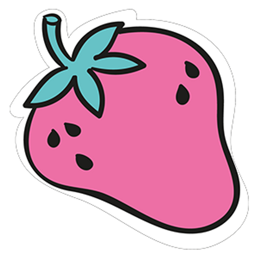 here is a Pink Strawberry Sticker from the Food and Beverages collection for sticker mania