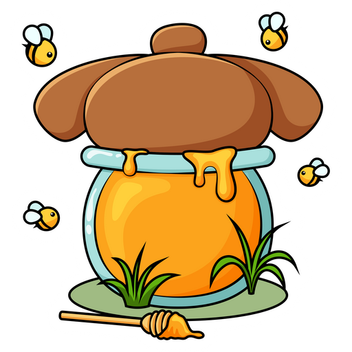 here is a Bear in Jar with Honey Sticker from the Animals collection for sticker mania