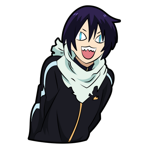 here is a Noragami Yato-Cat Smiles Sticker from the Anime collection for sticker mania