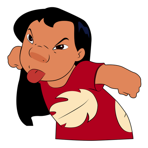 here is a Lilo & Stitch Lilo Shows Tongue Sticker from the Lilo & Stitch collection for sticker mania