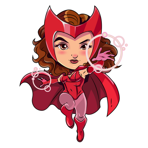 here is a Marvel Chibi Scarlet Witch Sticker from the Chibi Marvel & DC comics collection for sticker mania