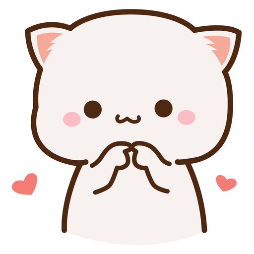 here is a Embarrassed Mochi Mochi Peach Cat Sticker from the Cute Cats collection for sticker mania