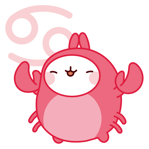 here is a Cancer Zodiac Molang Sticker from the Zodiac Signs collection for sticker mania