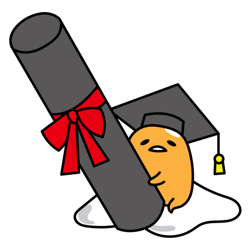 here is a Gudetama High School Graduation Sticker from the Gudetama collection for sticker mania