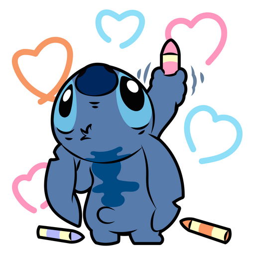 here is a Lilo & Stitch Stitch Draws Sticker from the Lilo & Stitch collection for sticker mania