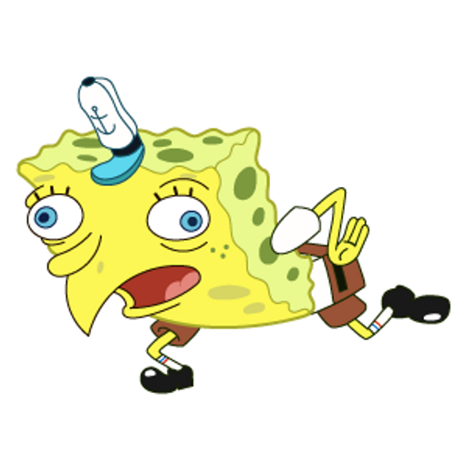 here is a Mocking SpongeBob from the Memes collection for sticker mania