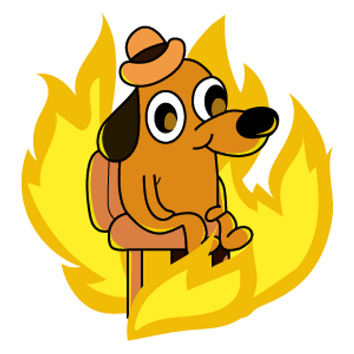 here is a This Is Fine from the Memes collection for sticker mania