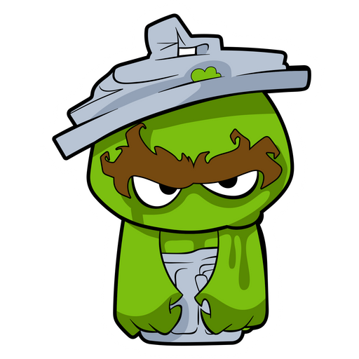 here is a Cartoon Angry Oscar the Grouch Sticker from the Movies and Series collection for sticker mania