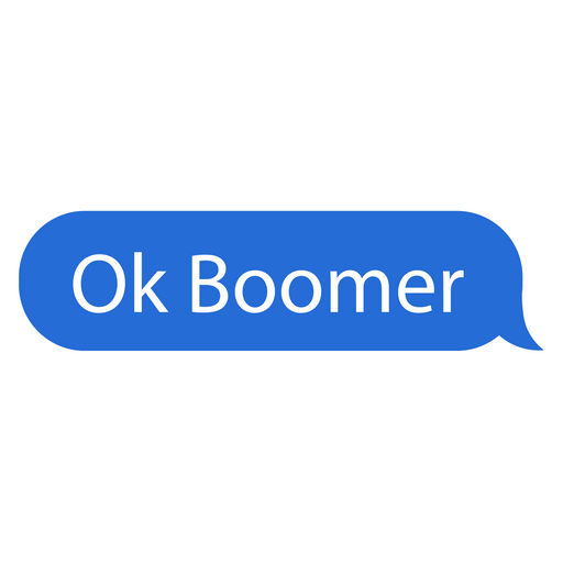 here is a Ok Boomer Chat Message Bubble Sticker from the Memes collection for sticker mania