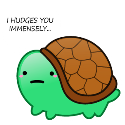 here is a Turtle I Hudges you Immensely Sticker from the Animals collection for sticker mania