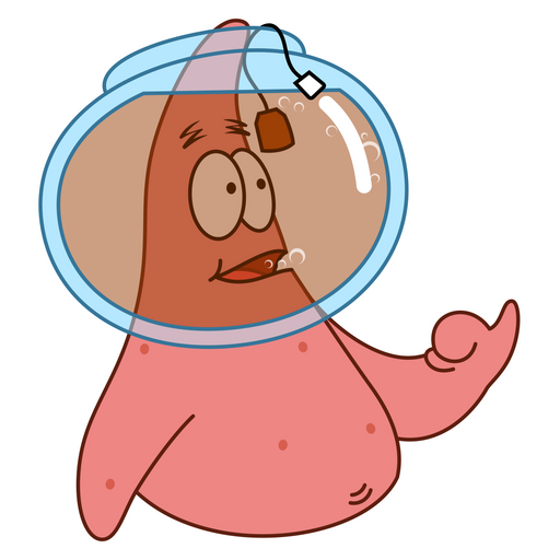 here is a SpongeBob Patrick Drinks Aquarium Tea Sticker from the SpongeBob collection for sticker mania